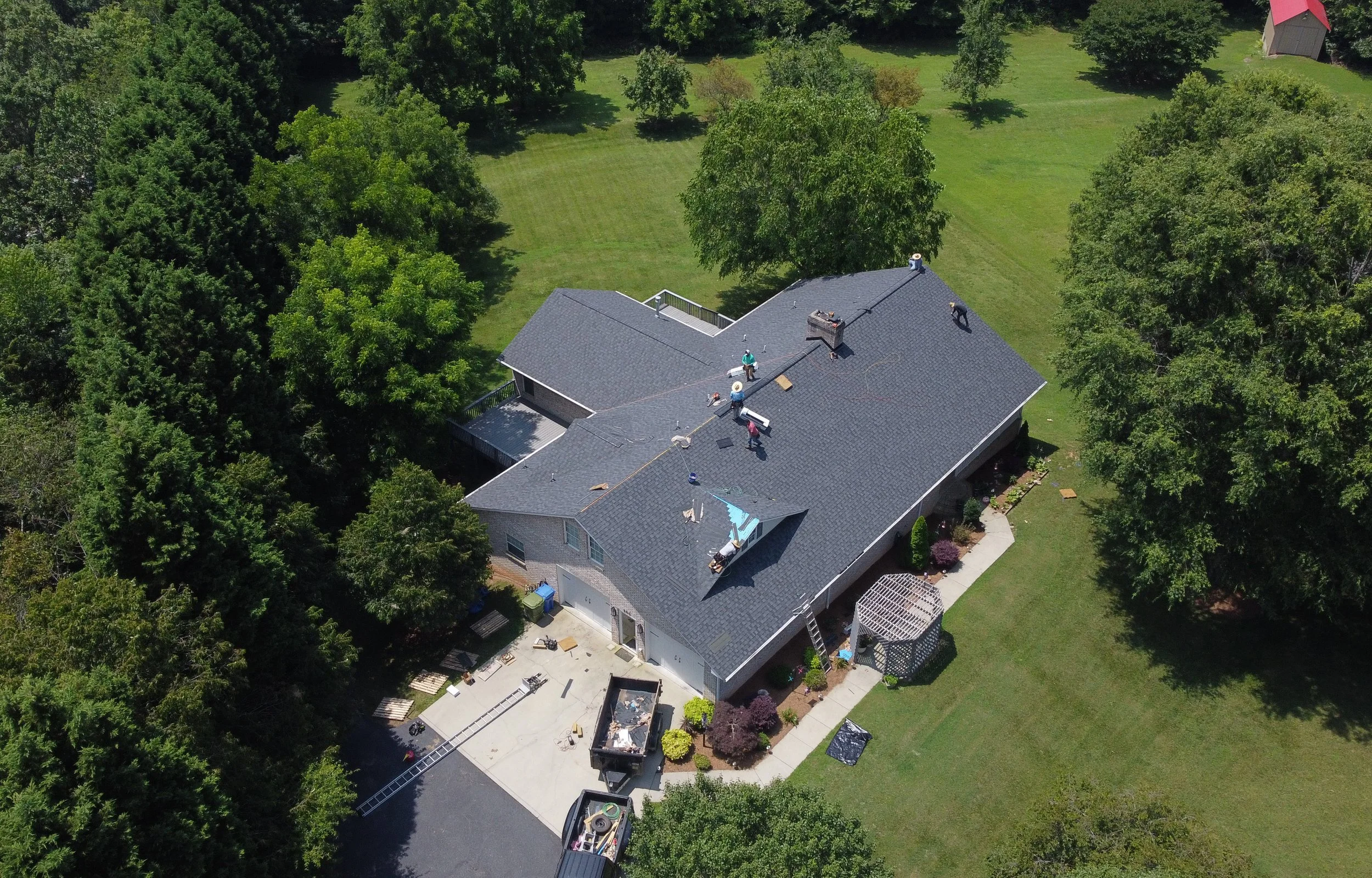 Residential Roof Replacement - Roofing drone photography in Winston-Salem, NC